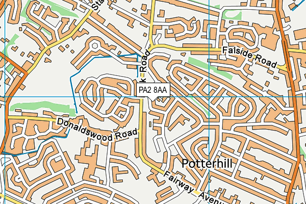 PA2 8AA map - OS VectorMap District (Ordnance Survey)