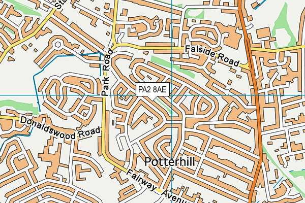 PA2 8AE map - OS VectorMap District (Ordnance Survey)