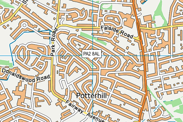 PA2 8AL map - OS VectorMap District (Ordnance Survey)