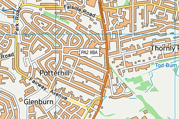PA2 8BA map - OS VectorMap District (Ordnance Survey)