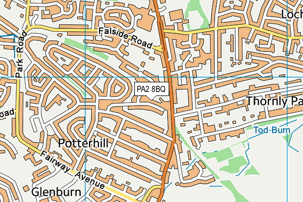 PA2 8BQ map - OS VectorMap District (Ordnance Survey)