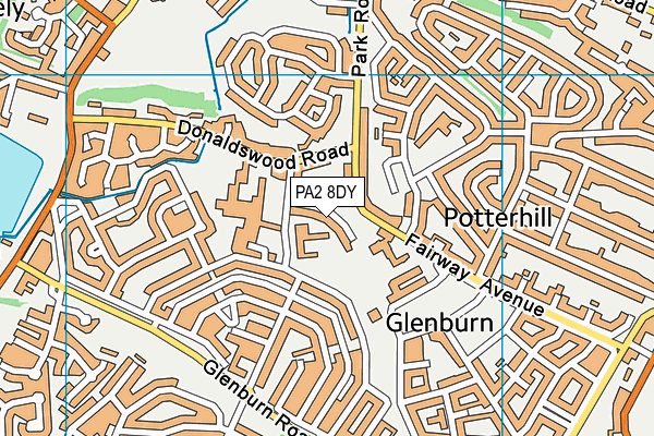 PA2 8DY map - OS VectorMap District (Ordnance Survey)