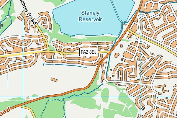 PA2 8EJ map - OS VectorMap District (Ordnance Survey)