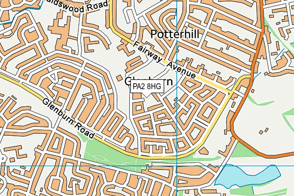 PA2 8HG map - OS VectorMap District (Ordnance Survey)