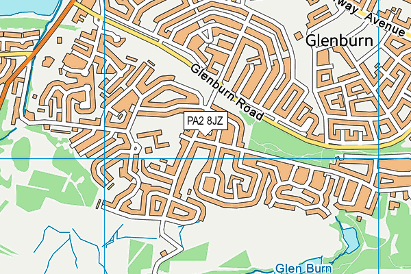 PA2 8JZ map - OS VectorMap District (Ordnance Survey)