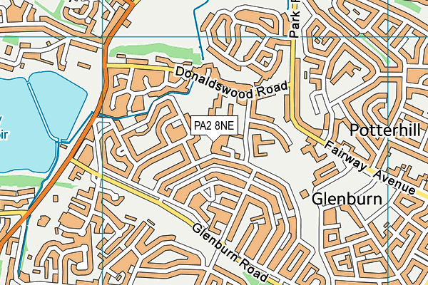 PA2 8NE map - OS VectorMap District (Ordnance Survey)