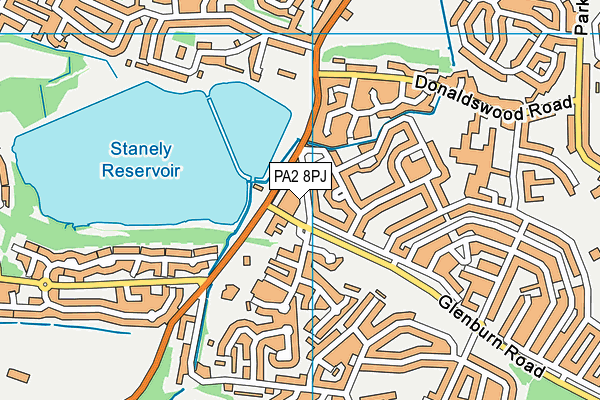 PA2 8PJ map - OS VectorMap District (Ordnance Survey)