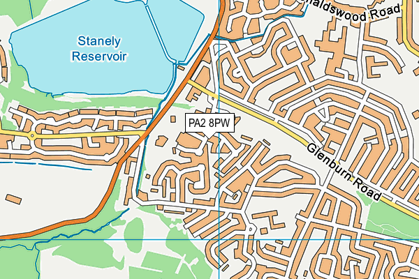 PA2 8PW map - OS VectorMap District (Ordnance Survey)