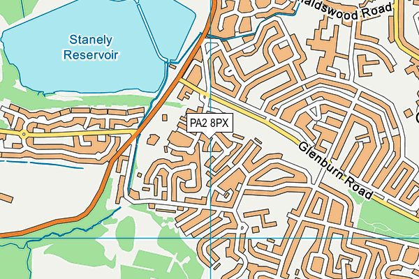 PA2 8PX map - OS VectorMap District (Ordnance Survey)