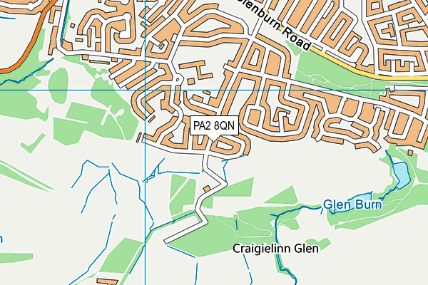 PA2 8QN map - OS VectorMap District (Ordnance Survey)