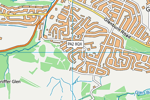 PA2 8QX map - OS VectorMap District (Ordnance Survey)