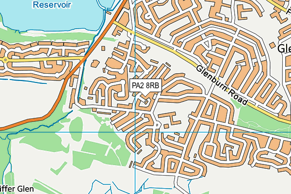 PA2 8RB map - OS VectorMap District (Ordnance Survey)