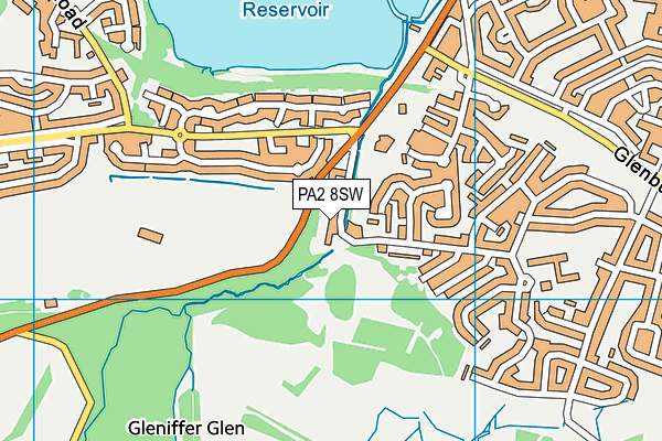 PA2 8SW map - OS VectorMap District (Ordnance Survey)