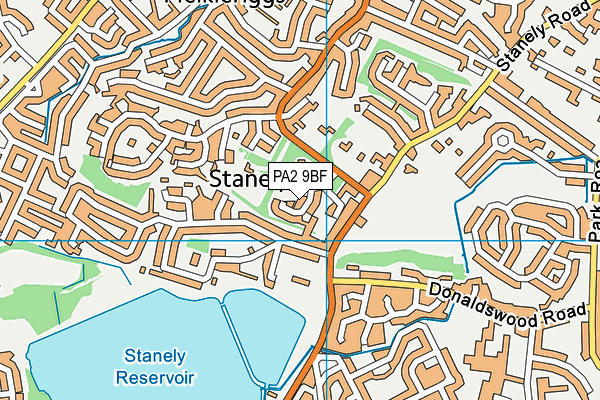PA2 9BF map - OS VectorMap District (Ordnance Survey)