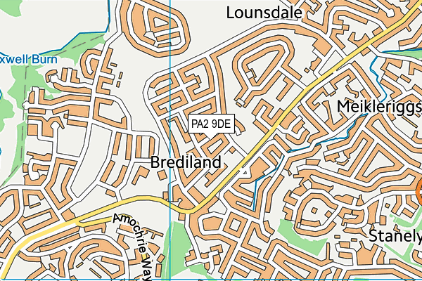PA2 9DE map - OS VectorMap District (Ordnance Survey)