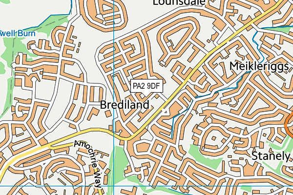 PA2 9DF map - OS VectorMap District (Ordnance Survey)