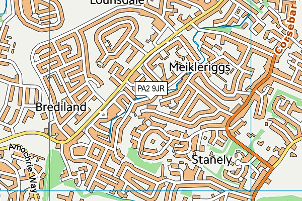 PA2 9JR map - OS VectorMap District (Ordnance Survey)