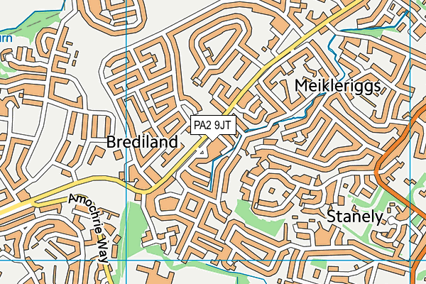 PA2 9JT map - OS VectorMap District (Ordnance Survey)