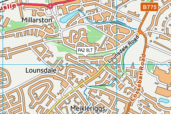 PA2 9LT map - OS VectorMap District (Ordnance Survey)