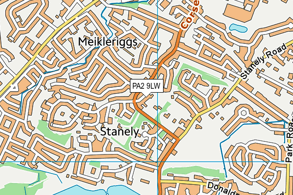 PA2 9LW map - OS VectorMap District (Ordnance Survey)