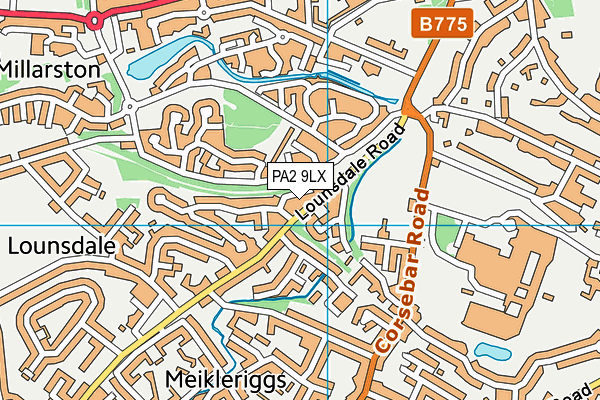 PA2 9LX map - OS VectorMap District (Ordnance Survey)