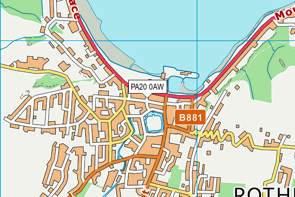PA20 0AW map - OS VectorMap District (Ordnance Survey)