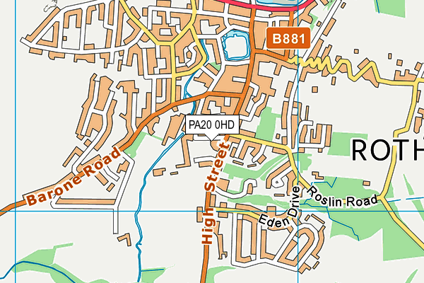 PA20 0HD map - OS VectorMap District (Ordnance Survey)