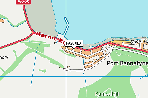 PA20 0LX map - OS VectorMap District (Ordnance Survey)