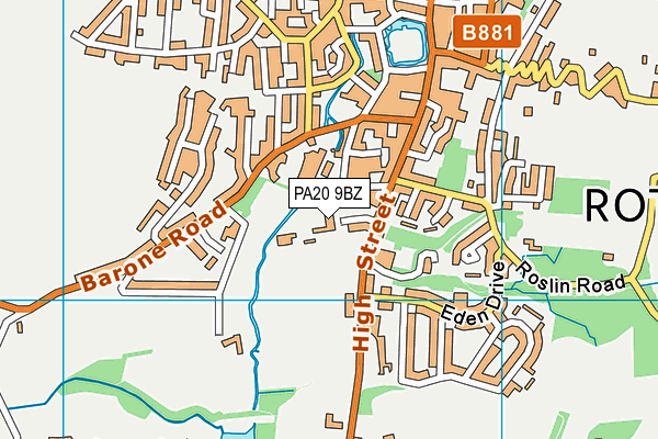 PA20 9BZ map - OS VectorMap District (Ordnance Survey)