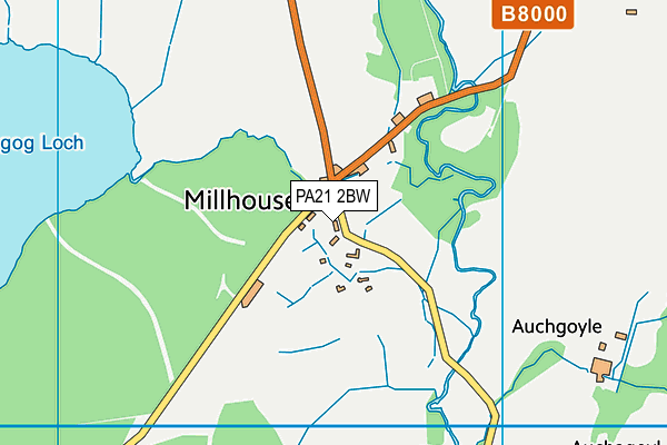 PA21 2BW map - OS VectorMap District (Ordnance Survey)