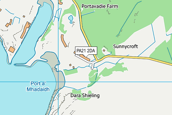 PA21 2DA map - OS VectorMap District (Ordnance Survey)