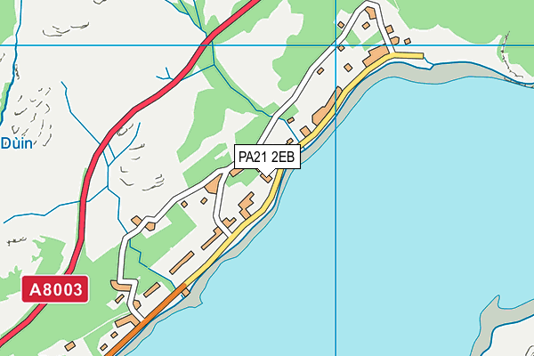 PA21 2EB map - OS VectorMap District (Ordnance Survey)