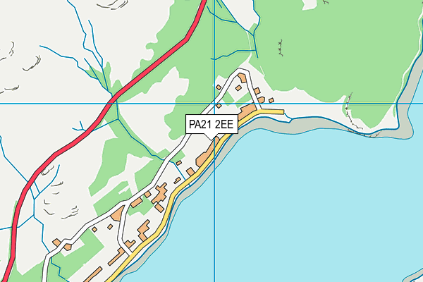 PA21 2EE map - OS VectorMap District (Ordnance Survey)