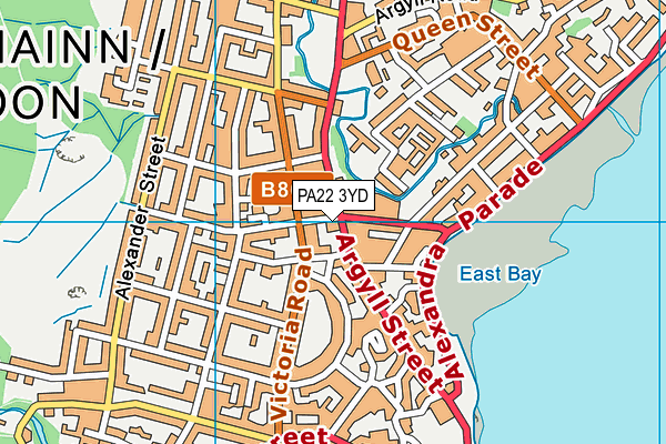 PA22 3YD map - OS VectorMap District (Ordnance Survey)