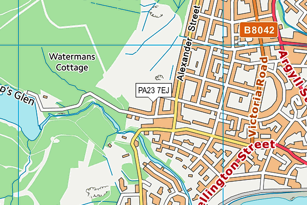 PA23 7EJ map - OS VectorMap District (Ordnance Survey)