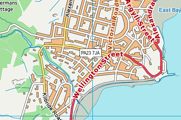 PA23 7JA map - OS VectorMap District (Ordnance Survey)