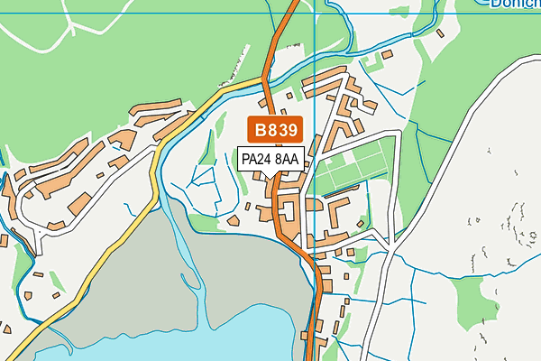 PA24 8AA map - OS VectorMap District (Ordnance Survey)