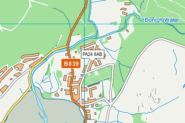 PA24 8AB map - OS VectorMap District (Ordnance Survey)