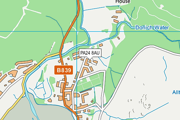 PA24 8AU map - OS VectorMap District (Ordnance Survey)