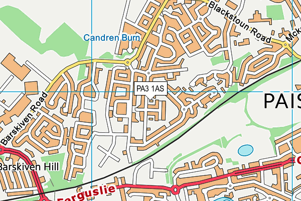 PA3 1AS map - OS VectorMap District (Ordnance Survey)