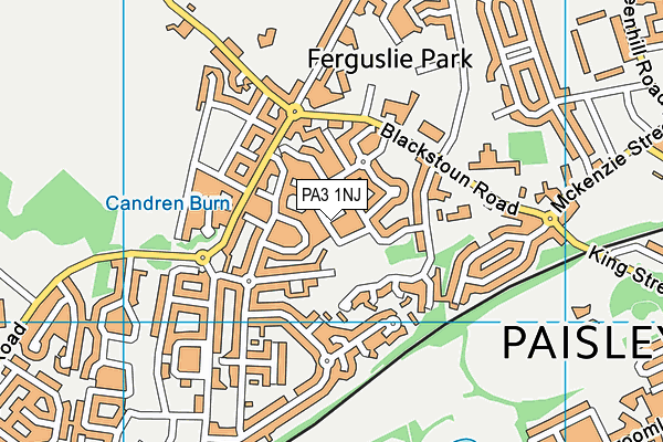 PA3 1NJ map - OS VectorMap District (Ordnance Survey)