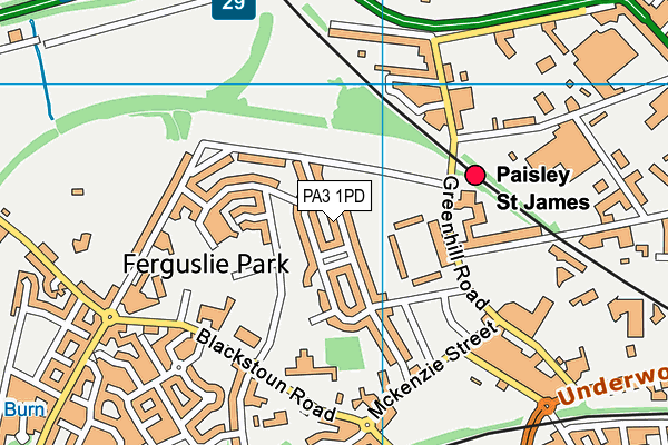 PA3 1PD map - OS VectorMap District (Ordnance Survey)