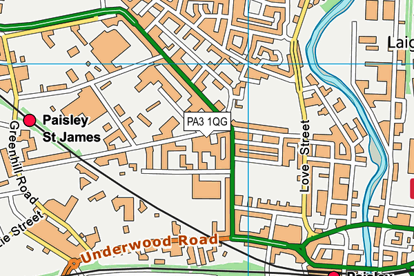 PA3 1QG map - OS VectorMap District (Ordnance Survey)