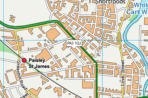 PA3 1QJ map - OS VectorMap District (Ordnance Survey)