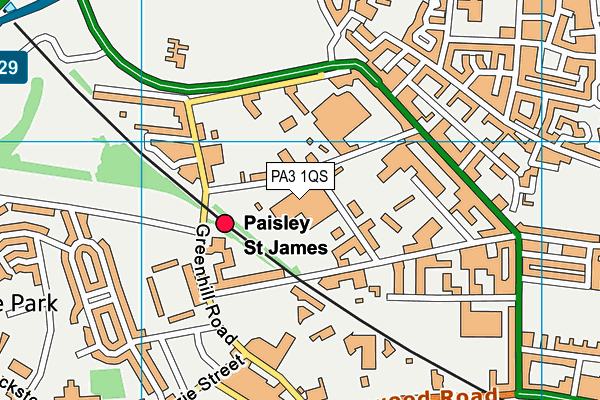 PA3 1QS map - OS VectorMap District (Ordnance Survey)