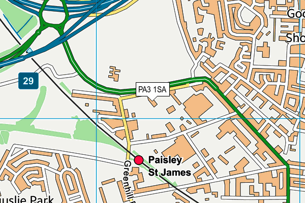 PA3 1SA map - OS VectorMap District (Ordnance Survey)