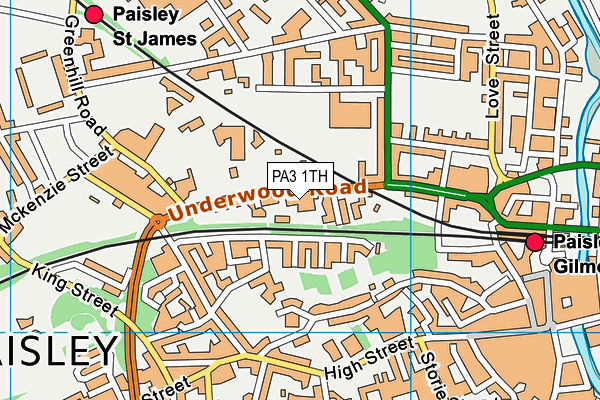 PA3 1TH map - OS VectorMap District (Ordnance Survey)