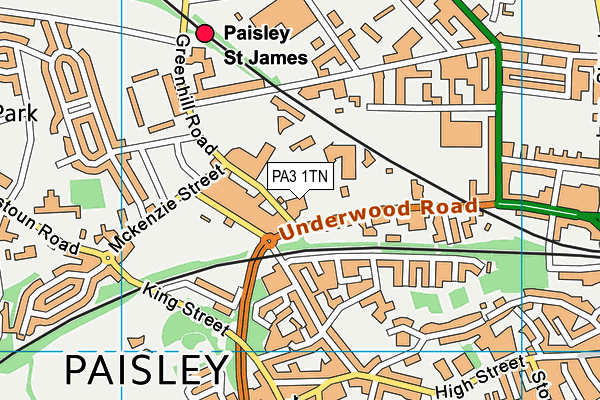 PA3 1TN map - OS VectorMap District (Ordnance Survey)