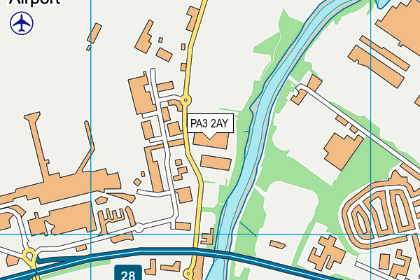 PA3 2AY map - OS VectorMap District (Ordnance Survey)