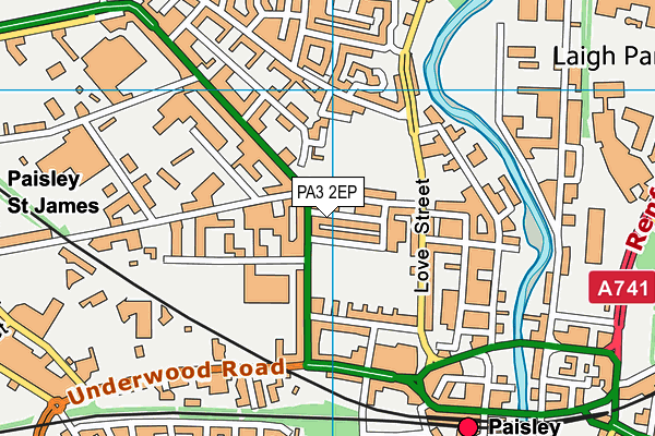 PA3 2EP map - OS VectorMap District (Ordnance Survey)